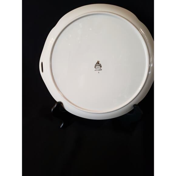SALE Pickard China USA Ivory n Gold Square Handled Cake Plate 11 1/8 inch - Picture 8 of 9